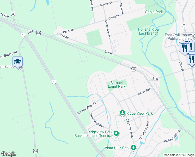 map of restaurants, bars, coffee shops, grocery stores, and more near 150 Samuel Lount Road in East Gwillimbury