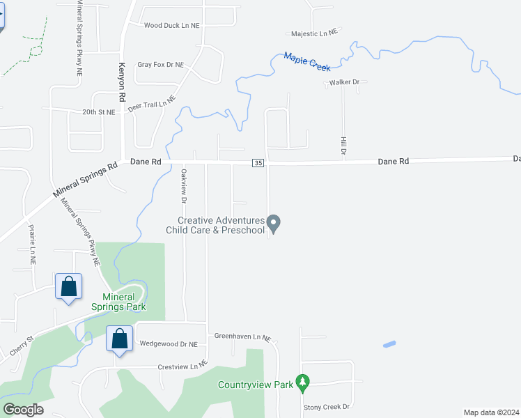 map of restaurants, bars, coffee shops, grocery stores, and more near 1580 Woodcrest Avenue in Owatonna
