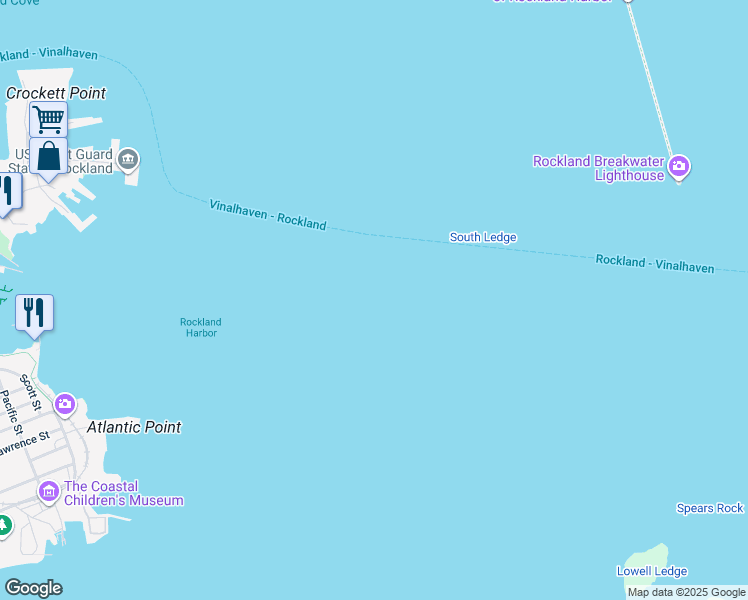 map of restaurants, bars, coffee shops, grocery stores, and more near in Rockland
