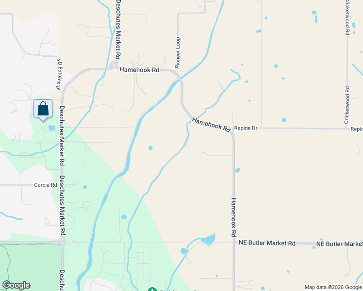 map of restaurants, bars, coffee shops, grocery stores, and more near 63379 Hamehook Road in Bend