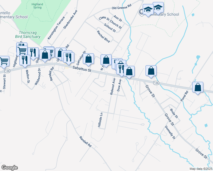 map of restaurants, bars, coffee shops, grocery stores, and more near 5 Hartley Street in Lewiston