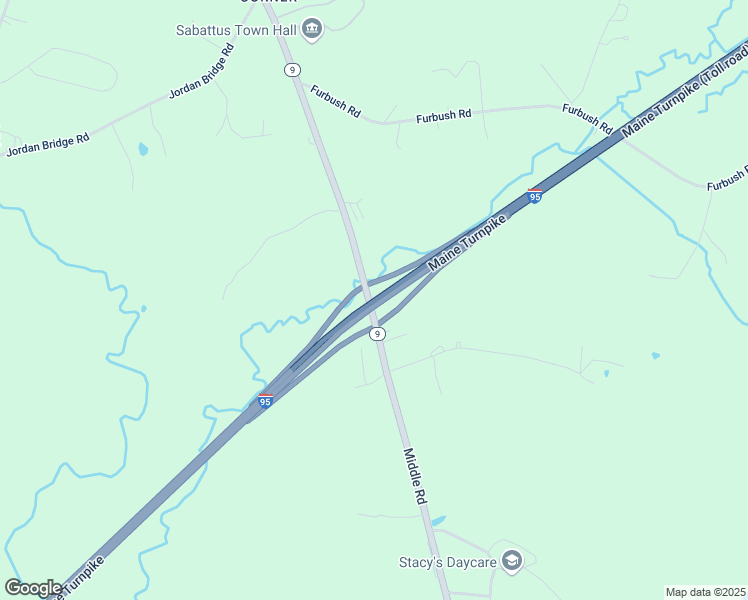 map of restaurants, bars, coffee shops, grocery stores, and more near 316 Middle Road in Sabattus