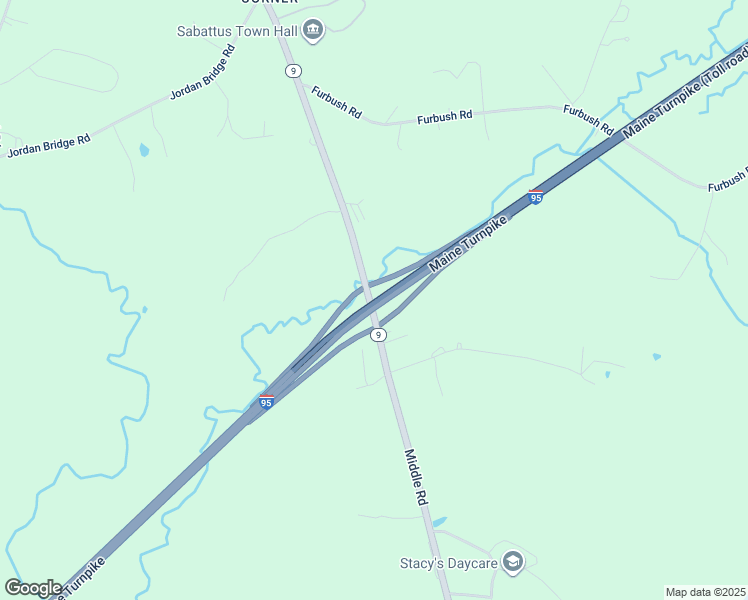 map of restaurants, bars, coffee shops, grocery stores, and more near 316 Middle Road in Sabattus