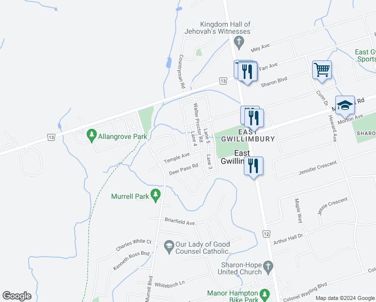 map of restaurants, bars, coffee shops, grocery stores, and more near 10 Beechborough Cres in East Gwillimbury