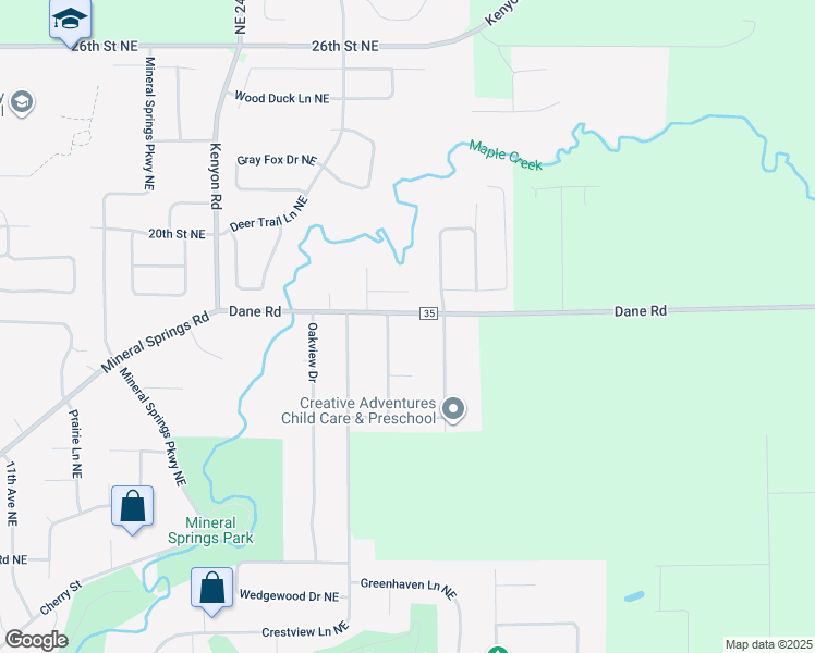 map of restaurants, bars, coffee shops, grocery stores, and more near 1725 Woodlawn Avenue in Owatonna