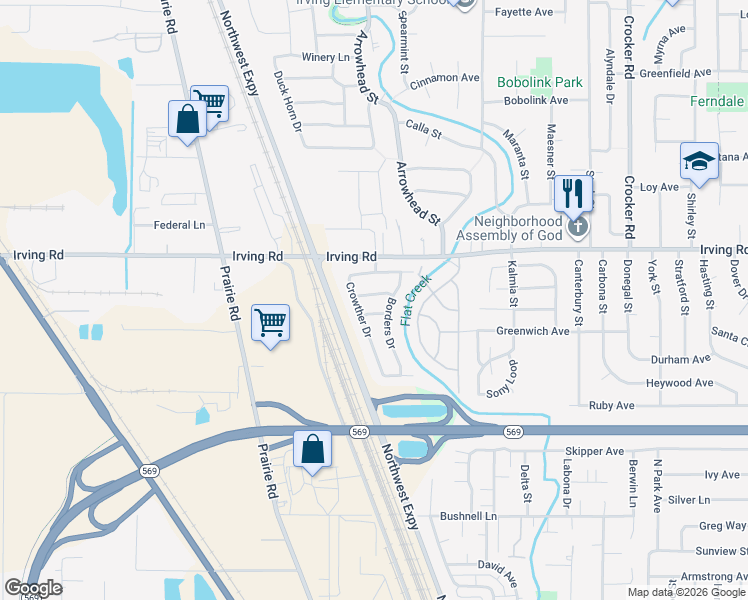 map of restaurants, bars, coffee shops, grocery stores, and more near 1125 Wooden Way in Eugene