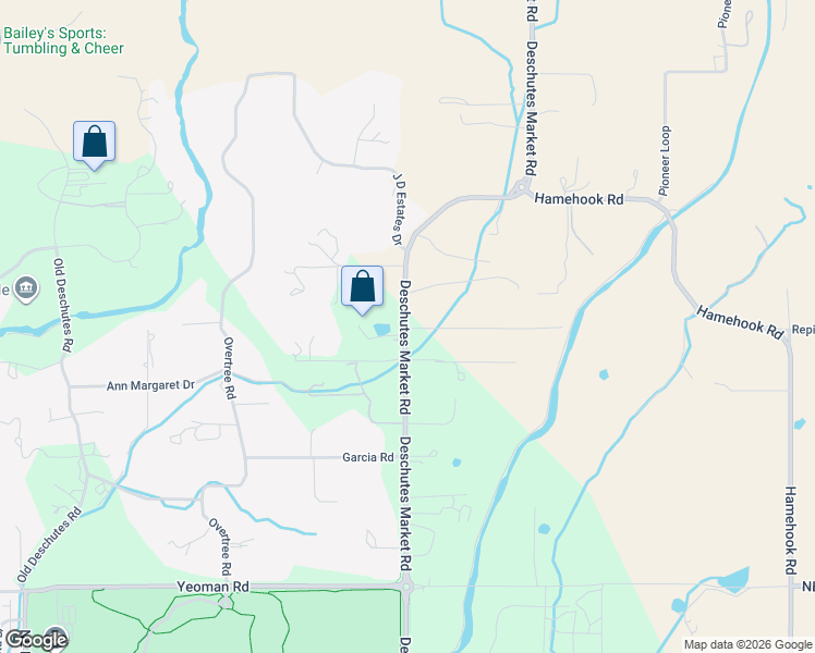 map of restaurants, bars, coffee shops, grocery stores, and more near 63400-63418 Deschutes Market Road in Bend