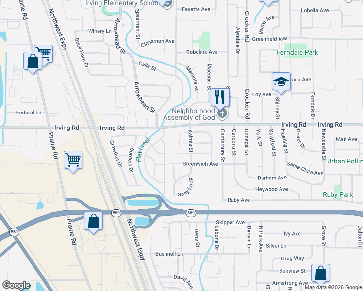 map of restaurants, bars, coffee shops, grocery stores, and more near 974 Belair Drive in Eugene