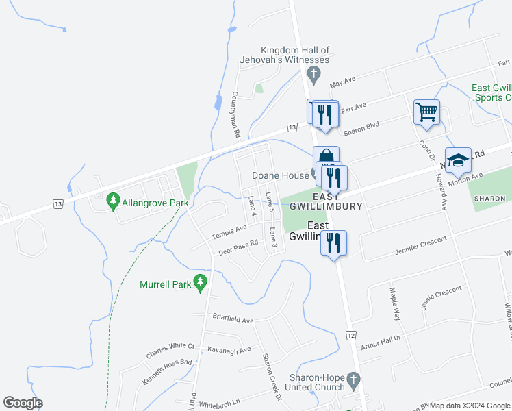 map of restaurants, bars, coffee shops, grocery stores, and more near 22 Walter Proctor Road in East Gwillimbury