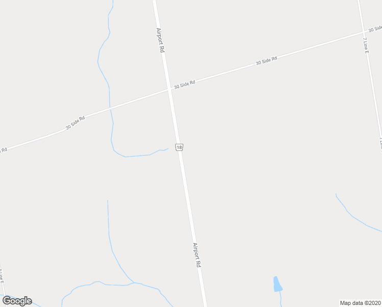 map of restaurants, bars, coffee shops, grocery stores, and more near 935545 Airport Road in Orangeville