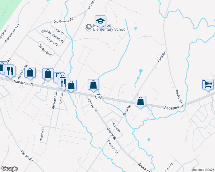 map of restaurants, bars, coffee shops, grocery stores, and more near 19 Smith Street in Lewiston
