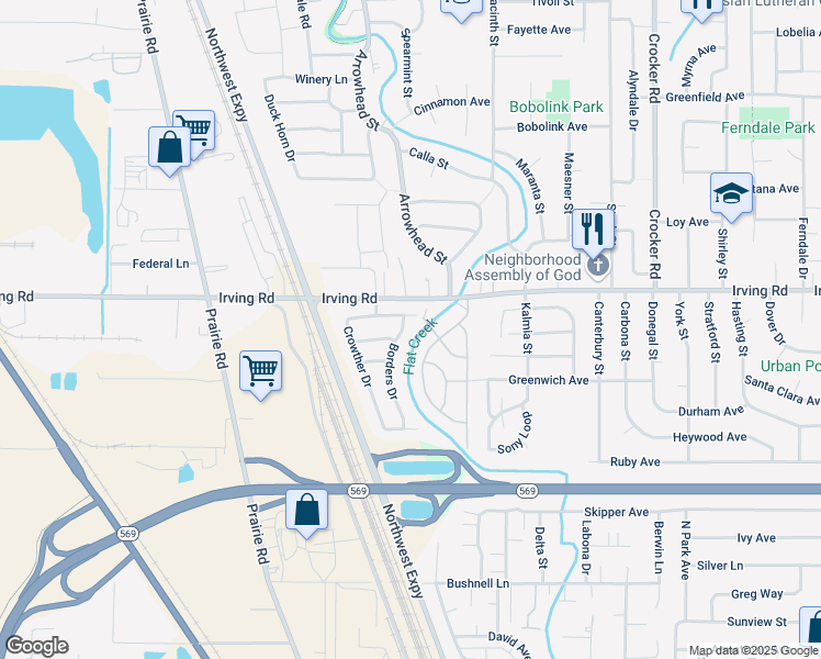 map of restaurants, bars, coffee shops, grocery stores, and more near 2698 Crowther Drive in Eugene