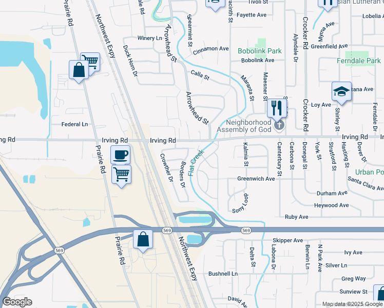 map of restaurants, bars, coffee shops, grocery stores, and more near 2698 Crowther Drive in Eugene