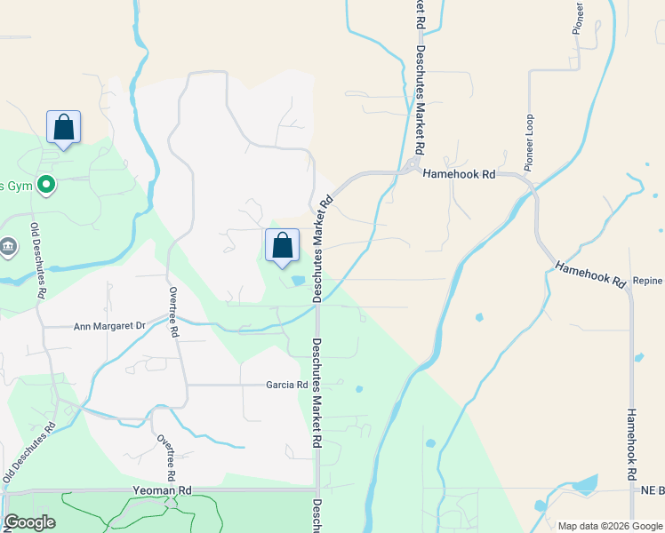 map of restaurants, bars, coffee shops, grocery stores, and more near 63444 Deschutes Market Road in Bend