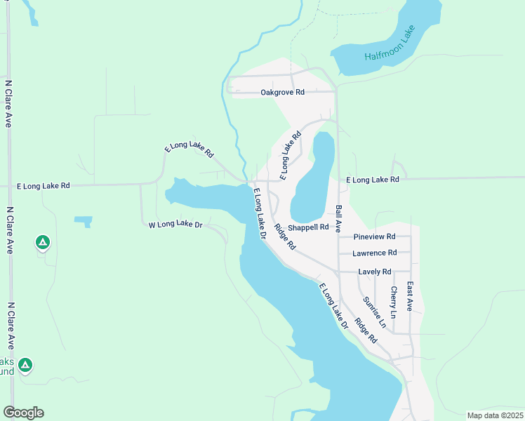 map of restaurants, bars, coffee shops, grocery stores, and more near 1402 East Long Lake Drive in Harrison