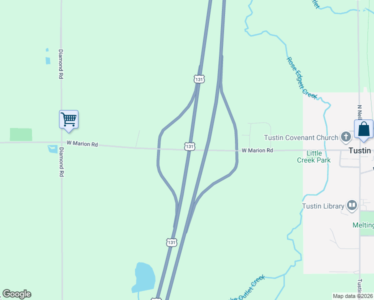 map of restaurants, bars, coffee shops, grocery stores, and more near West Marion Road in Tustin