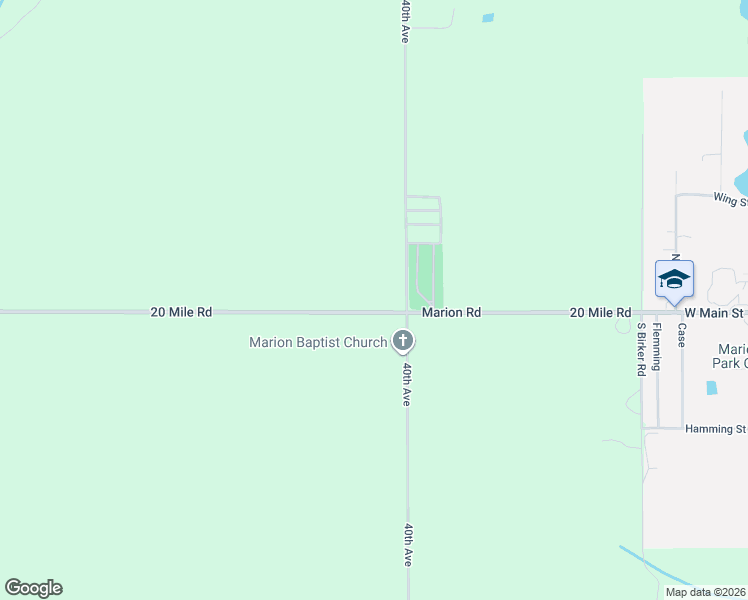 map of restaurants, bars, coffee shops, grocery stores, and more near 4072 20 Mile Road in Marion