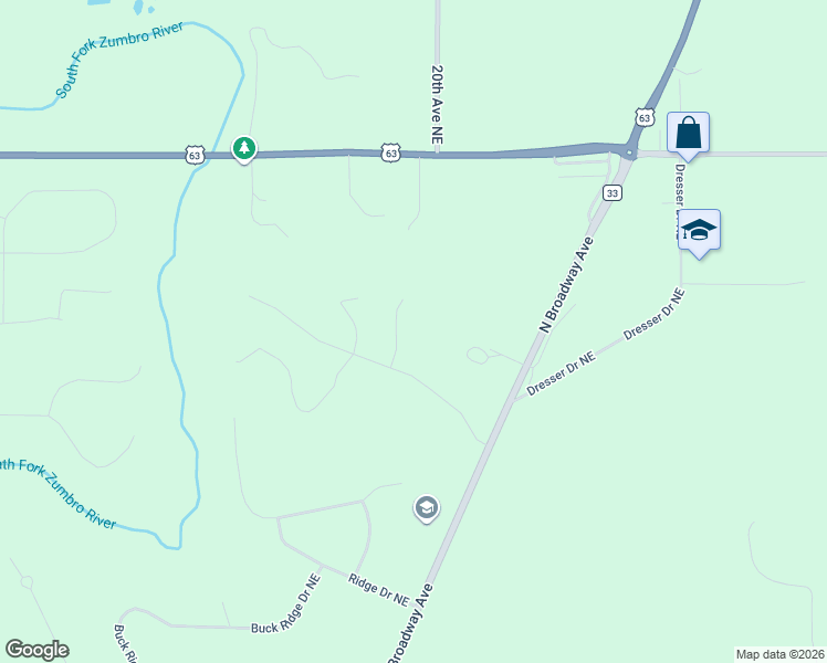 map of restaurants, bars, coffee shops, grocery stores, and more near 7224 Siems Lane Northeast in Rochester