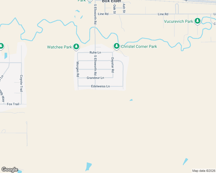 map of restaurants, bars, coffee shops, grocery stores, and more near 307 Edelweiss Ln in Box Elder