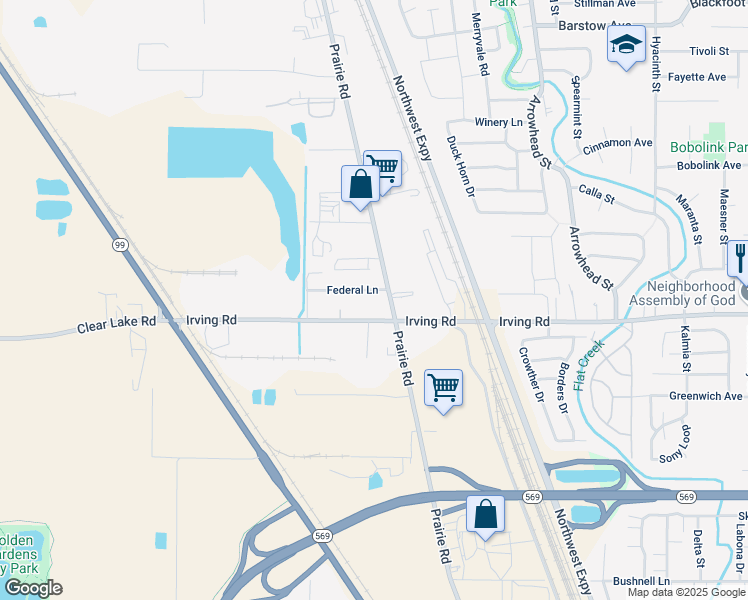 map of restaurants, bars, coffee shops, grocery stores, and more near 25064 Federal Lane in Eugene