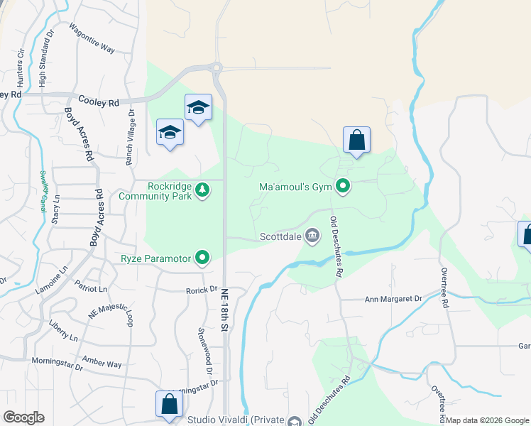 map of restaurants, bars, coffee shops, grocery stores, and more near 63450 Futurity Court in Bend