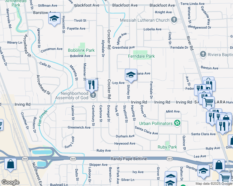 map of restaurants, bars, coffee shops, grocery stores, and more near 2750 La Darrah Street in Eugene