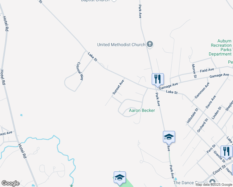 map of restaurants, bars, coffee shops, grocery stores, and more near 48 Sunset Avenue in Auburn