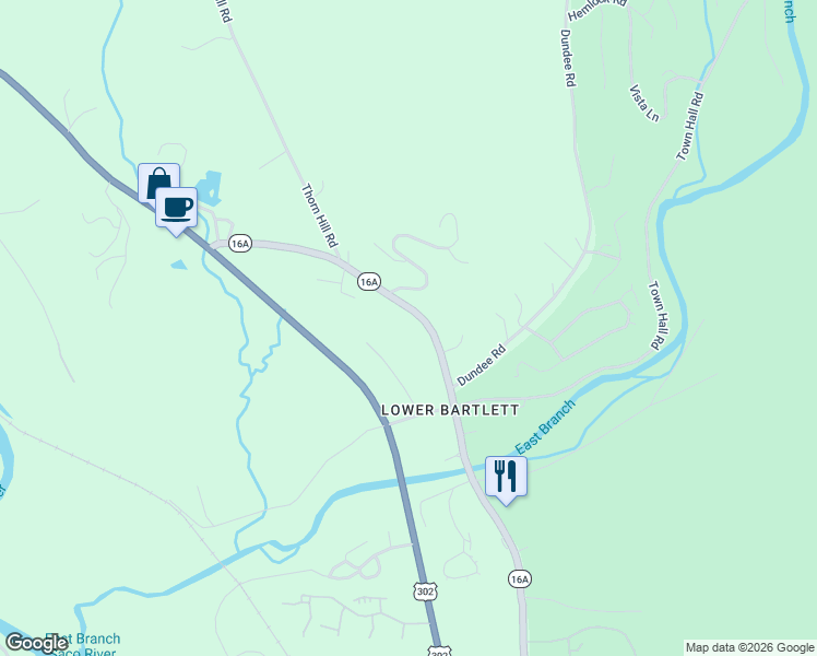 map of restaurants, bars, coffee shops, grocery stores, and more near 426 New Hampshire 16A in Intervale