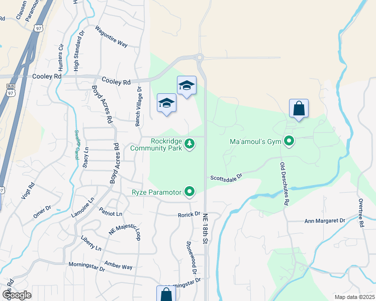 map of restaurants, bars, coffee shops, grocery stores, and more near 20885 Egypt Drive in Bend