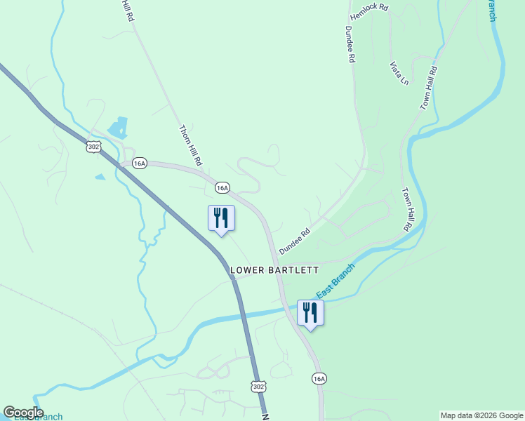 map of restaurants, bars, coffee shops, grocery stores, and more near 426 New Hampshire 16A in Intervale