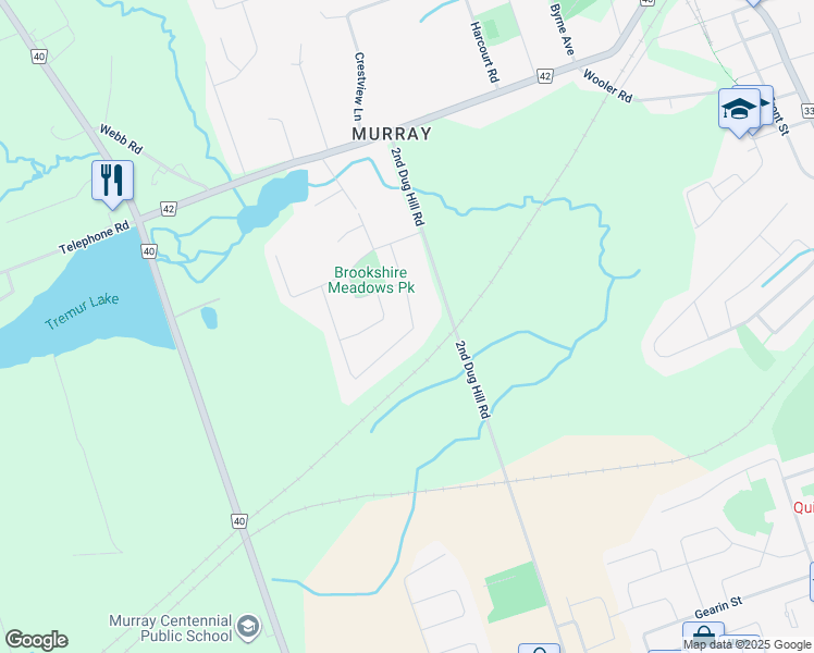 map of restaurants, bars, coffee shops, grocery stores, and more near 32 Aspen Drive in Quinte West