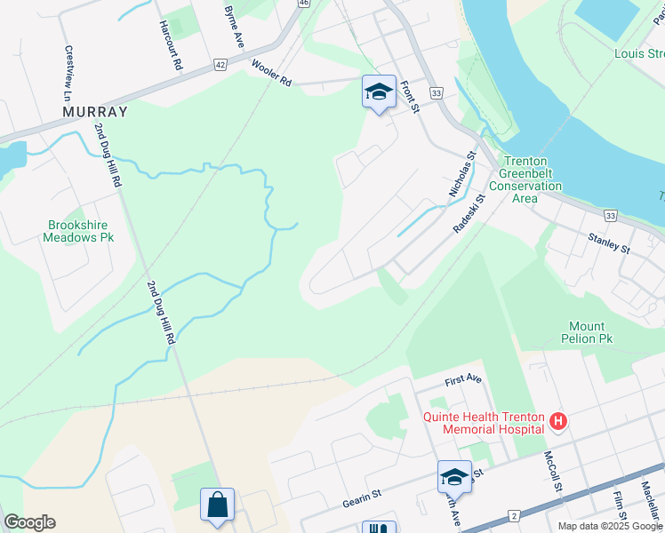 map of restaurants, bars, coffee shops, grocery stores, and more near 170 Nicholas Street in Quinte West