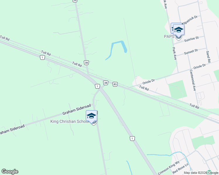 map of restaurants, bars, coffee shops, grocery stores, and more near 19820 Holland Landing Road in East Gwillimbury