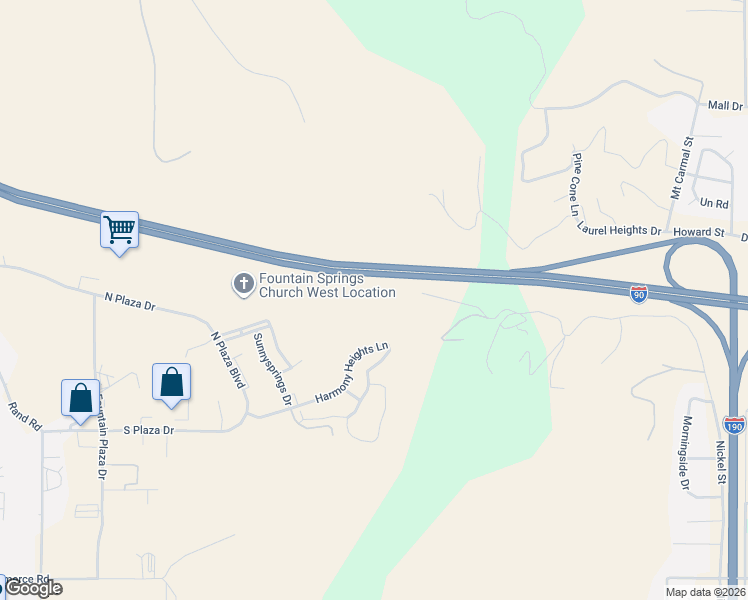 map of restaurants, bars, coffee shops, grocery stores, and more near South Dakota 79 in Rapid City