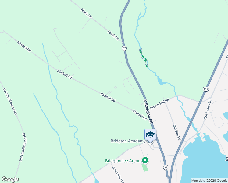 map of restaurants, bars, coffee shops, grocery stores, and more near 63 Kimball Road in Bridgton