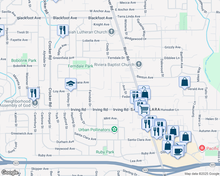 map of restaurants, bars, coffee shops, grocery stores, and more near 2874 Quiet Lane in Eugene