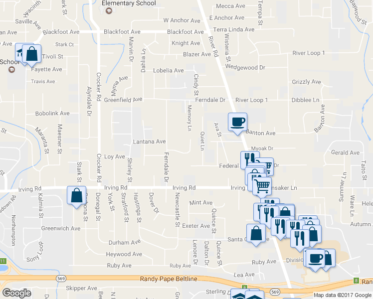 map of restaurants, bars, coffee shops, grocery stores, and more near 315 Oak Leaf Drive in Eugene