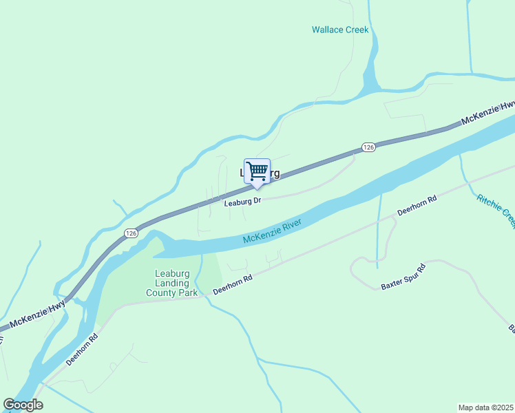 map of restaurants, bars, coffee shops, grocery stores, and more near 42834 Leaburg Drive in Leaburg