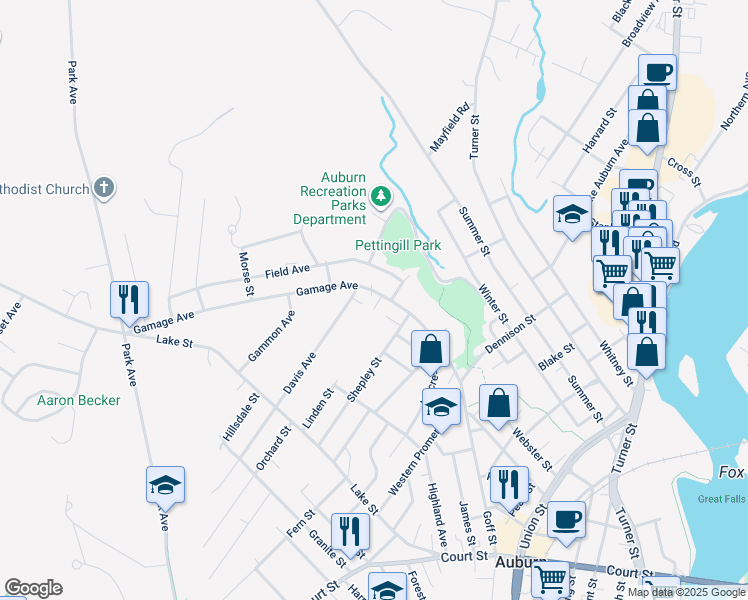 map of restaurants, bars, coffee shops, grocery stores, and more near 112 Pine Way in Auburn