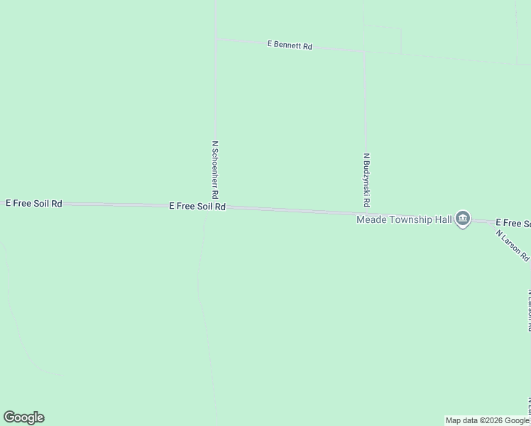 map of restaurants, bars, coffee shops, grocery stores, and more near 4988 East Free Soil Road in Free Soil