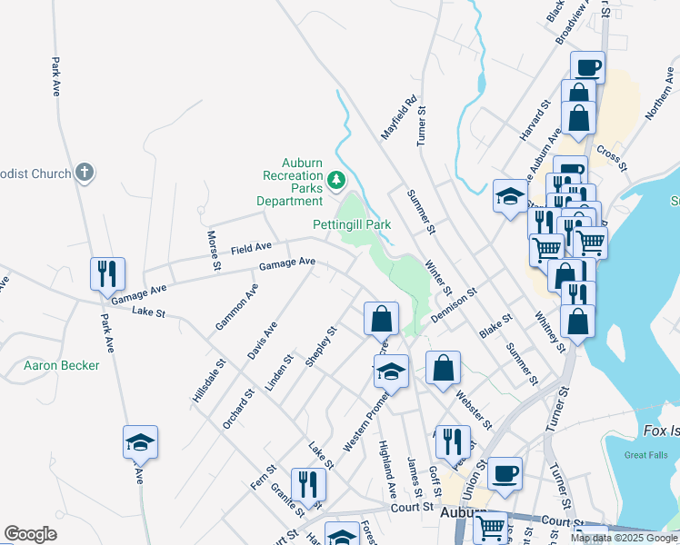 map of restaurants, bars, coffee shops, grocery stores, and more near 112 Pine Way in Auburn