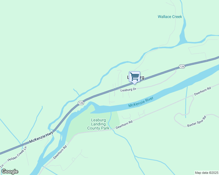 map of restaurants, bars, coffee shops, grocery stores, and more near 42755 McKenzie Highway in Walterville