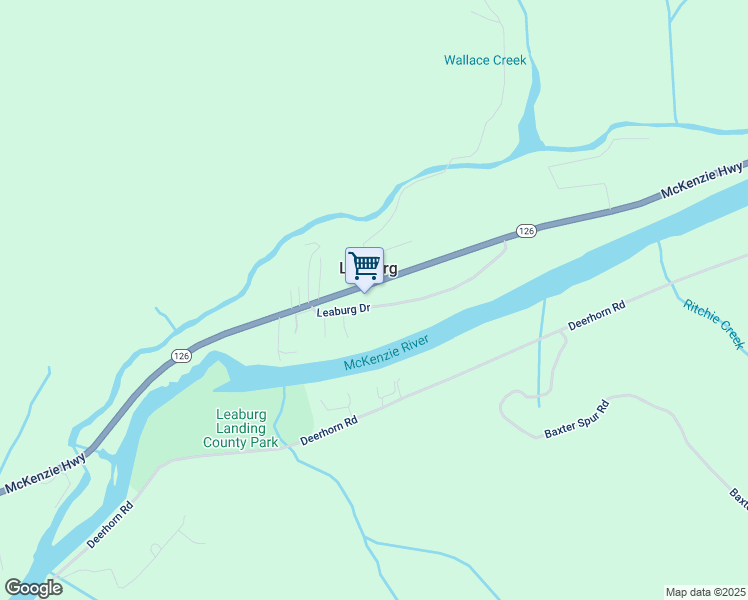 map of restaurants, bars, coffee shops, grocery stores, and more near 42834 Leaburg Drive in Leaburg
