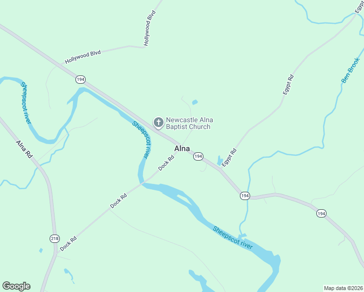 map of restaurants, bars, coffee shops, grocery stores, and more near 159 Dock Road in Alna