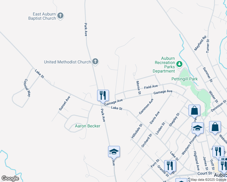 map of restaurants, bars, coffee shops, grocery stores, and more near 18 Grandview Avenue in Auburn