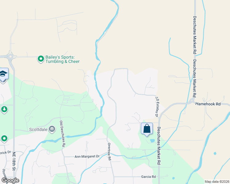 map of restaurants, bars, coffee shops, grocery stores, and more near 63554 Overtree Road in Bend