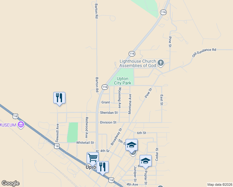 map of restaurants, bars, coffee shops, grocery stores, and more near 810 Kellogg Street in Upton