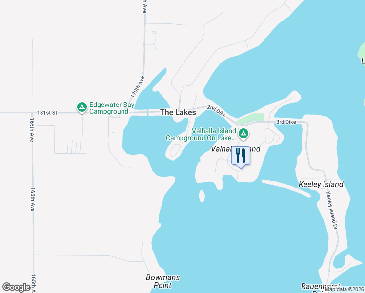 map of restaurants, bars, coffee shops, grocery stores, and more near 2 Edgewater Road in Slayton
