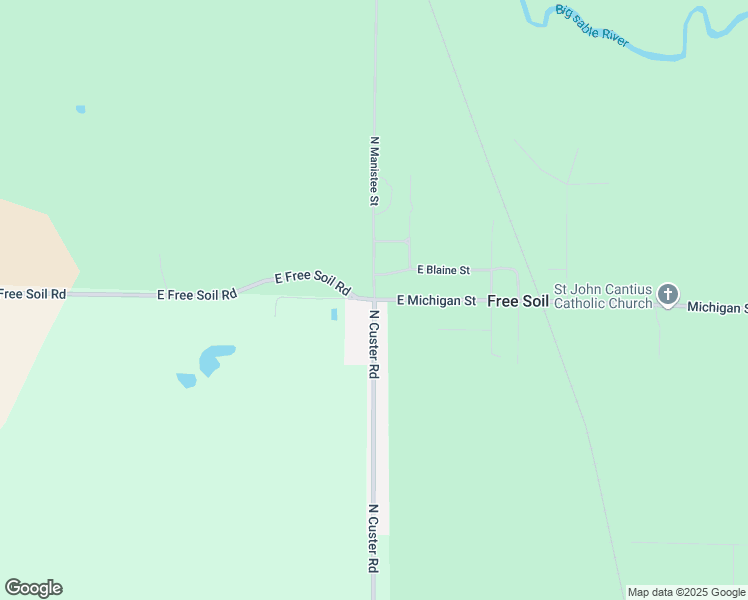 map of restaurants, bars, coffee shops, grocery stores, and more near 8399 North Custer Road in Free Soil
