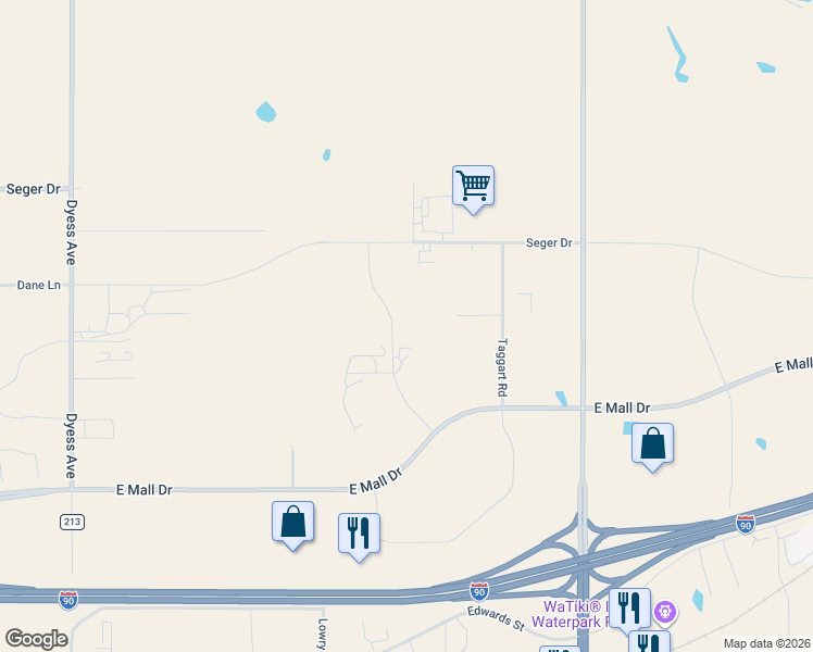 map of restaurants, bars, coffee shops, grocery stores, and more near 2214 Dakota Craft Drive in Rapid City